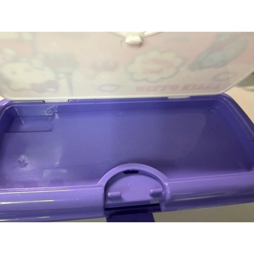 Sanrio Hello‎ Kitty Plastic Pencil Pen Case Retro Pink Purple Jaypee